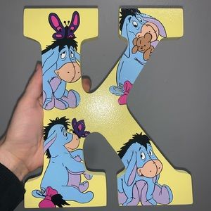 Handpainted Disney Eeyore Letter “K” Wall Art